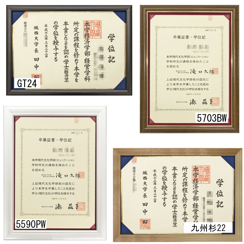 背中合わせの学位ホルダー 専用額