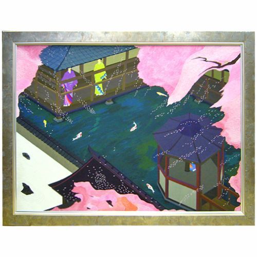 アクリル画 桜の図