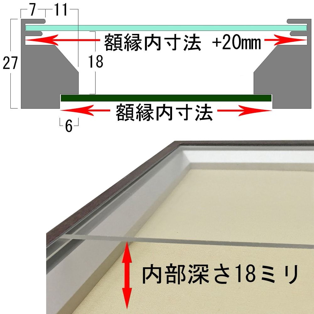 立体額 シェリール 構造断面図