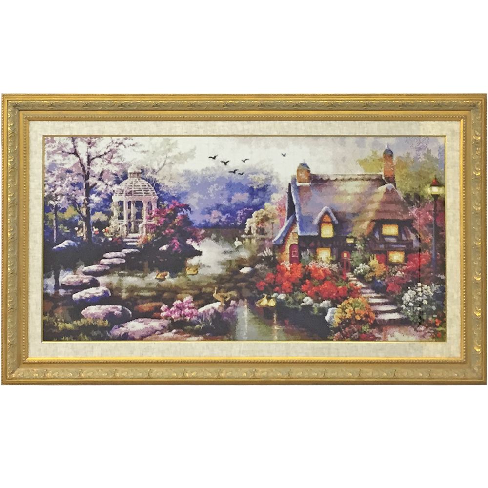 クロスステッチ 花園小屋