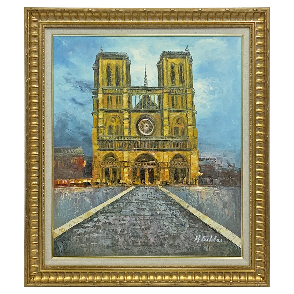 ノートルダム大聖堂の油彩画