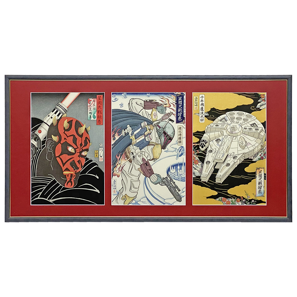 星間大戦絵巻 浮世絵3枚続き