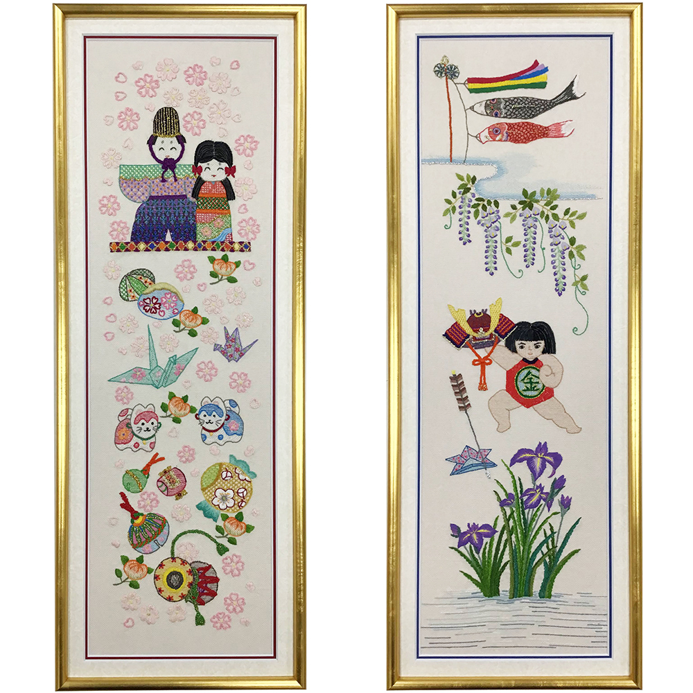 節句の刺繍2組